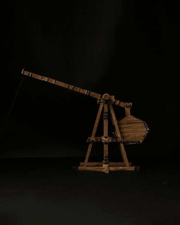 Trebuchet Siege Weapon | Tabletop Game Catapult, Wooden Toy Trebuchet, Miniature Siege Engine, Creative Play | DIY Model