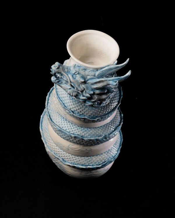 Dragon Wrapped Vase | Unique 3D Printed Vase, Dragon Design, Home Decor, Fantasy Art, Artistic Vase, Decorative Piece