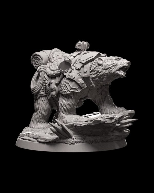 Bear Companion | Ice and Fire Miniature | Fantasy | DnD | Tabletop Game | Collectible | Custom Figure | Unique Gift