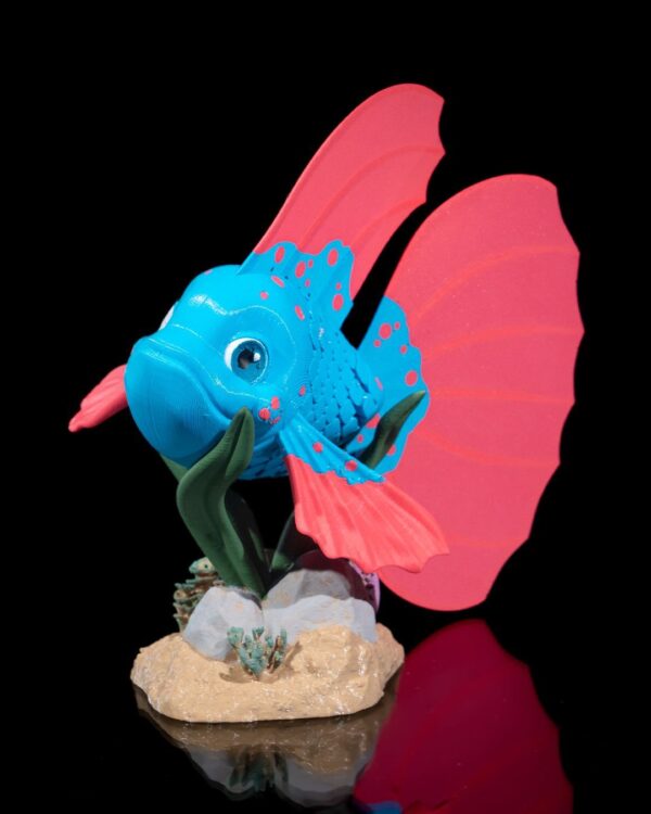 Bella, the Betta Fish | Unique Betta Fish Figure, Tabletop Game Piece, Home Decor, Fisherman Story, Aquatic Toy, Betta Fish Art