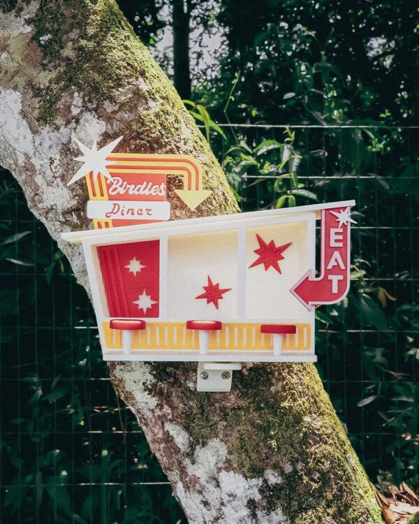 Birdie's Diner - Layer Shift Glitch | Unique Bird Feeder, Outdoor Decor, Garden Birdhouse, Bird Watching, 3D Printed Feeder | Home Garden
