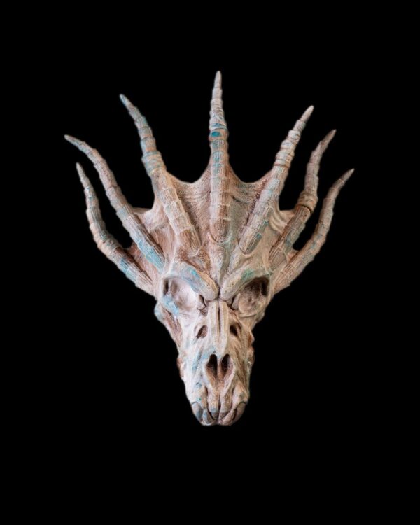 Blue Dragon Skull | Art | Draconic Past | 3D Printed Dragon Head | Unique Fantasy Decor | Mythical Skull Sculpture | Dragon Art