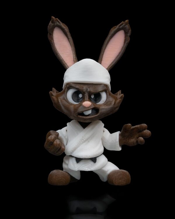 Bun Sensei | Seasonal Rabbit Troop Decor | 3D Printed Sculpture | Unique Home Decor | Bunny Figurine | Cute Desk Ornament