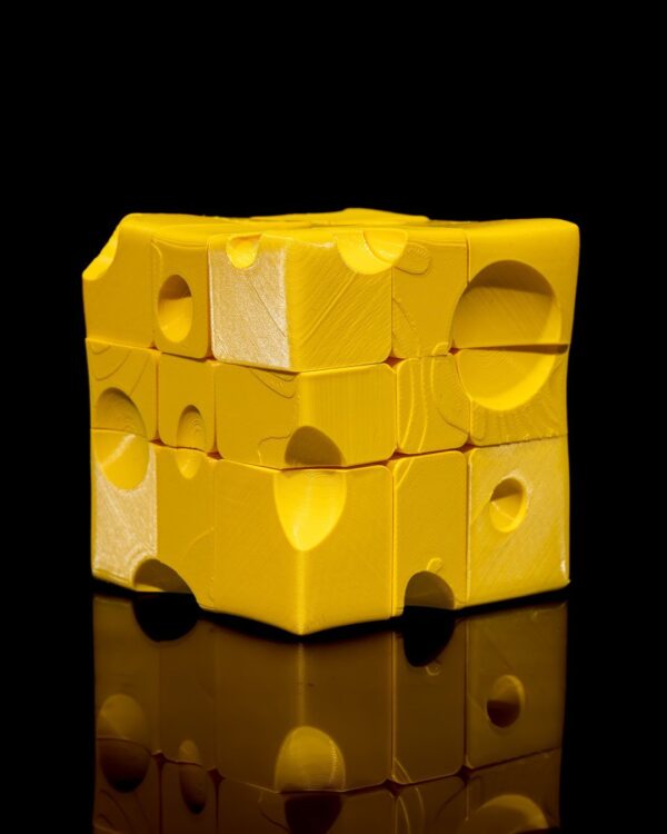 Cheese Block - 3D Printed Magic Not-So-Cubes | Fun Cheese Toy, Tabletop Game Piece, Novelty Gift, Gaming Accessory, Unique Decor