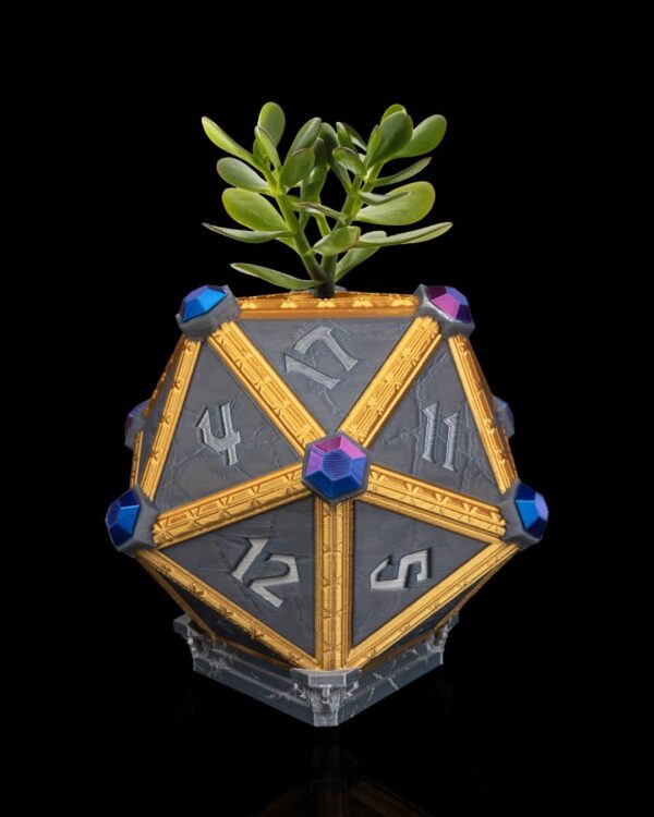 Dwarven D20 Planter - Unique Household Decor | Roll for Planter | Dungeons and Dragons | Gaming Gift | 3D Printed Planter