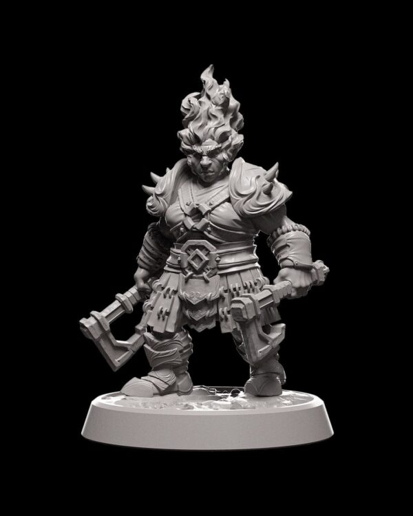 Fire Soldier Female | Miniatures | Ice and Fire | 3D Printed Model | Tabletop Gaming | Character Piece | Fantasy Decor
