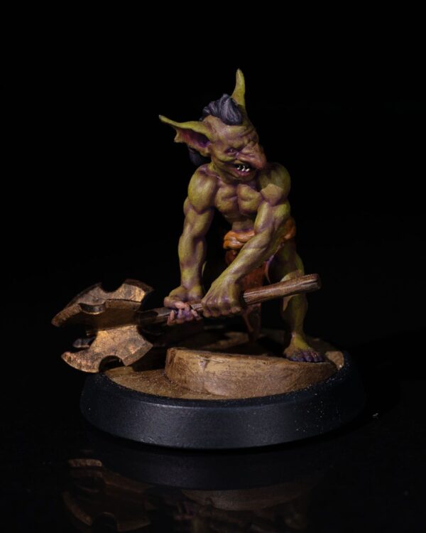 Goblin Barbarian Miniature | 3D Printed Goblin Figurine, D&D Goblin Model, Tabletop Gaming, Sci-Fi Miniature, RPG Game Piece