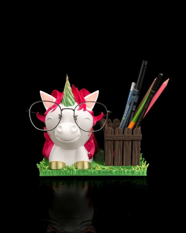 Ms. Unicorn Glasses and Pen Holder | Cute Desk Organizer | Fun Office Supplies | Unique Unicorn Decor | Creative Gifts | Home & Office | Whimsical Desk Gadget
