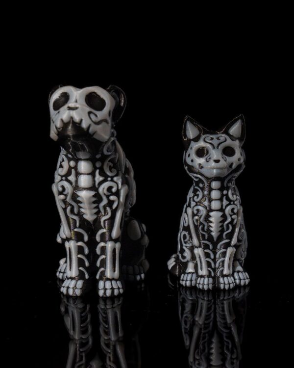 Skeleton Pet Figurines | Seasonal | Día de Los Muertos | 3D Printed Decor | Unique Gifts | Home Decor | Pet Lover