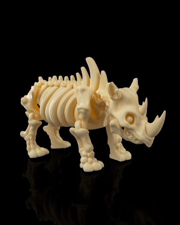 Skeleton Rhino - 3D Printed Safari Decor | Unique Tabletop Game Piece, Animal Figurine, Home Decor, Gift Idea, Skeleton Art