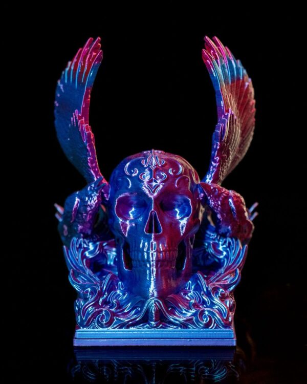 Wings and Bones - Seasonal Skull Decor | 3D Printed Skull Art, Gothic Home Decor, Unique Holiday Gift, Skull Sculpture | Halloween Decor