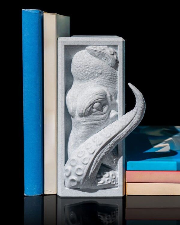 Wise Librarian Octopus - Unique Home Decor | 3D Printed Octopus Sculpture, Nautical Art, Gift for Book Lovers, Ocean Decor | Creative Design