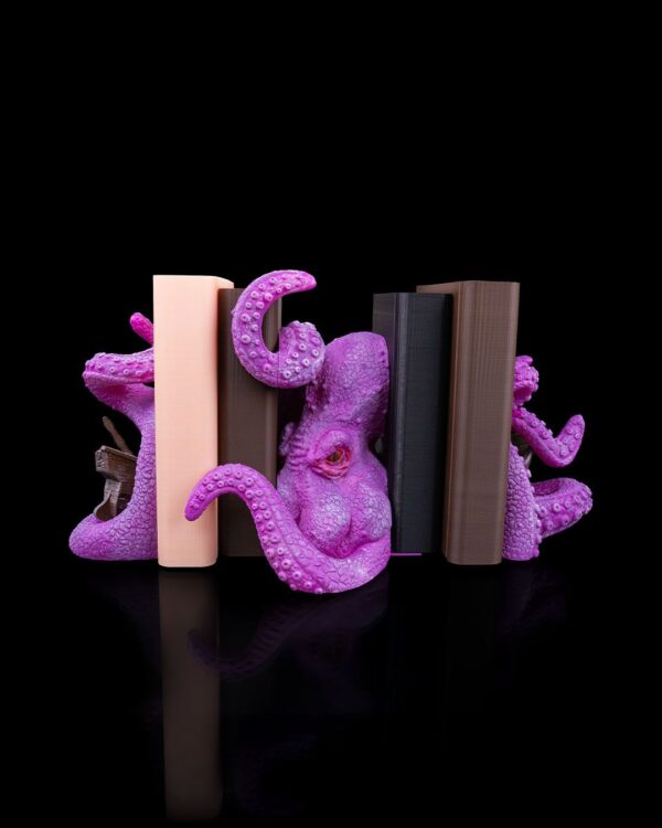 Krakin' Open Bookend | Unique Book Holder, Kraken Decor, Nautical Home Decor, Fantasy Bookend, Ocean Art, Gift For Readers | Household