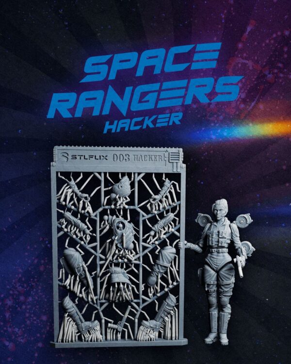 Space Ranger IV - The Hacker | Futuristic Miniature, Sci-Fi Figure, Tabletop Gaming, 3D Model, Space Ranger, STL File, Collectible Figurine