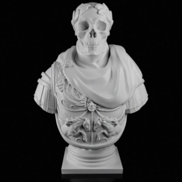 Centurion Skull Bust | Antique Warrior Statue | Gothic Decoration | 3D Printed Decor | Unique Gift | History Sculpture