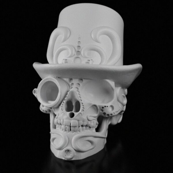 Distinguished Gentleman Skull | Unique Desktop Sculpture, Skull Art, Gothic Decor, Gentleman's Skull, Modern Home Decor | Rare Collectible
