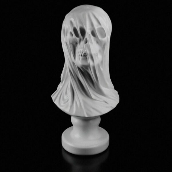 Creepy Death Veiled Maiden Bust Halloween | Draped Skull Bust | Statues | Bust