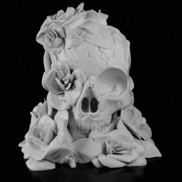 Death Beauty Skull Roses | Intricate Skull Sculpture, Roses Decor, Unique Home Decor, Gothic Art, Gift Idea, 3D Printed Skull | Dark Aesthetic