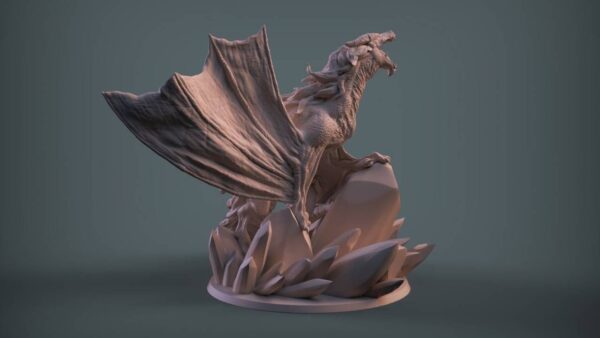 Young Air Dragon - Miniature Model | 3D Printed Dragon Figure, Fantasy Decor, Detailed Dragon Mini, Gift for Gamers, Tabletop Game Miniature, Collectible Creature | Unique Fantasy Sculpture